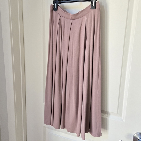 NWT ASOS Mauve Pink Pleated Jersey Midi Skirt Sz 6 - Picture 7 of 14